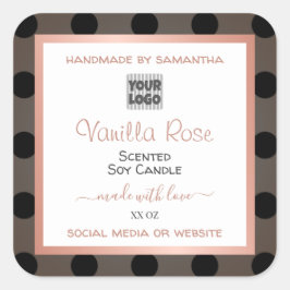 モダン製品点々のある包装ラベルのカスタムロゴ スクエアシール