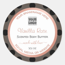 モダン製品点々のある包装ラベルのカスタムロゴ ラウンドシール
