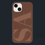 モダン褐色天然イニシャルミニマルコンテンポラリー Case-Mate iPhone 14ケース<br><div class="desc">天然茶モダンイニシャルモノグラミニマルムの電コンテンポラリー話ケースデザイン。</div>