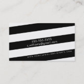 モダン角ミニマルストライプはっきりした金ゴールドピンクグリッター 名刺 (裏面)