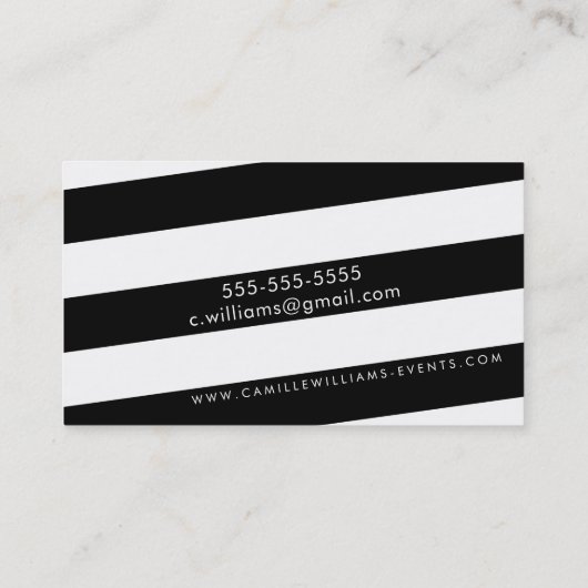 モダン角ミニマルストライプはっきりした金ゴールドピンクグリッター 名刺 (裏面)