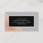 モダン角ミニマルバラ金ゴールド灰色 名刺 (裏面)