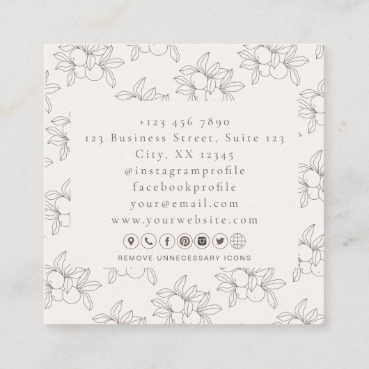 モダン角栄養専門店 スクエア名刺 (裏面)