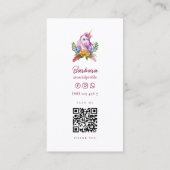 モダン託児ベビーシッター保育園フローラユニコーン 名刺 (裏面)