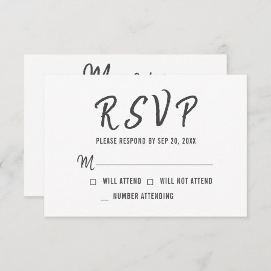 モダン記シンプル念追悼の返事 出欠カード (正面/裏面)