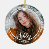 モダン記念カスタム記念写真 セラミックオーナメント (正面)