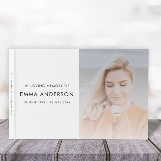 モダン記念写真エレガント葬 ゲストブック