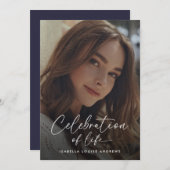 モダン記念写真シンプルお祝い 招待状 (正面/裏面)