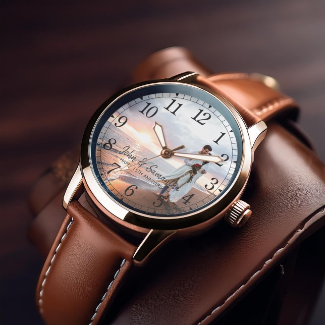 モダン記念写真パーソナライズされた 腕時計 (Inspiration mockup (not actual product))