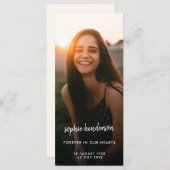 モダン記念写真 |葬式の詩の祈りの言葉カード (正面/裏面)