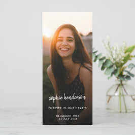 モダン記念写真 |葬式の詩の祈りの言葉カード