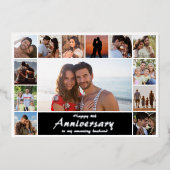 モダン記念結婚写真コラージュ箔カード 箔招待状 (正面)