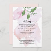 モダン詳細シンプルユーカリの葉の結婚 招待状 (正面/裏面)