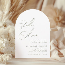 モダン詳細付き聖書名結婚 招待状