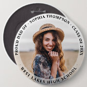 モダン誇りを持ったシンプルパパ大学院写真 | ダーク 缶バッジ (正面&裏面)