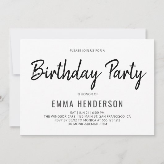 モダン誕生会 招待状 (正面)