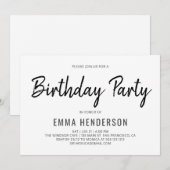 モダン誕生会 招待状 (正面/裏面)