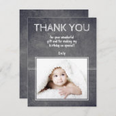 モダン誕生日ありがとうフォトカー子供へド (正面/裏面)