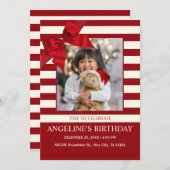 モダン誕生日の写真 招待状 (正面/裏面)