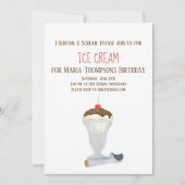 モダン誕生日アイスクリームミニマルシンプルリスト 招待状 (正面)
