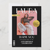 モダン誕生日カスタムマガジンカバー サンキューカード (正面)