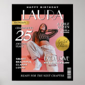 モダン誕生日カスタムマガジンカバー、ポートレート ポスター (正面)