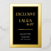 モダン誕生日カスタムマガジンカバー、ポートレート 箔招待状 (正面)