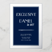 モダン誕生日カスタムマガジンカバー、ポートレート 箔招待状 (正面)