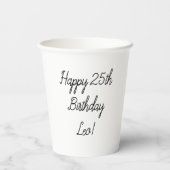 モダン誕生日カスタム写真パーティー25thギフト 紙コップ (裏面)