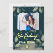 モダン誕生日スタイリッシュ 招待状 (正面)