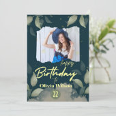 モダン誕生日スタイリッシュ 招待状 (スタンド正面)