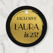 モダン誕生日ブラック金ゴールド フェイバータグ (裏面)