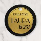 モダン誕生日ブラック金ゴールド フェイバータグ (正面)