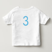 モダン誕生日ボーイネイビーブルー名年齢番号 トドラーTシャツ (裏面)