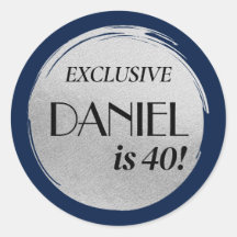 モダン誕生日マガジンカバーブルーシルバー