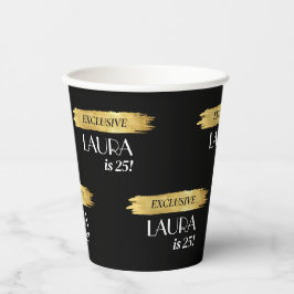 モダン誕生日マガジンカバー黒金ゴールド 紙コップ