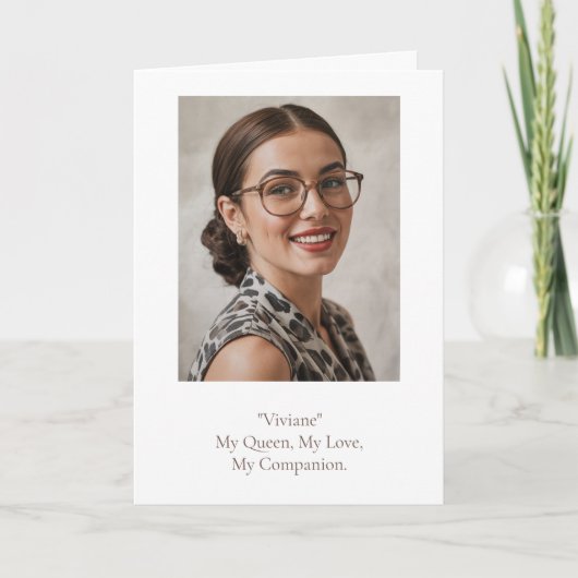 モダン誕生日写真 カード (正面)