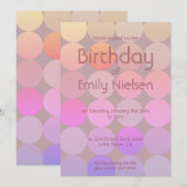 モダン誕生日招待状 招待状 (正面/裏面)