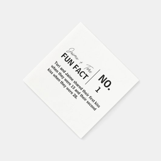 モダン誕生日結婚の白黒おもしろいファクト スタンダードカクテルナプキン (角)