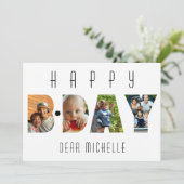 モダン誕生日4フォトコラージュパーソナライズされたCad (スタンド正面)