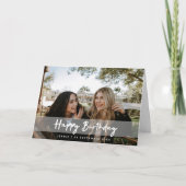 モダン誕生日 |フォトミニマルな愛おもしろい友 カード (正面)