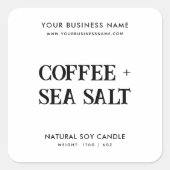 モダン豆蝋燭製品ラベル スクエアシール (正面)