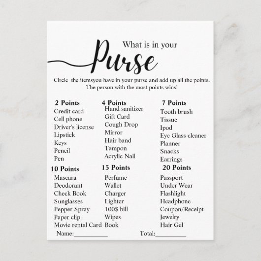 モダン財布ブライダルシャワーパーティーゲームとは ポストカード (正面)