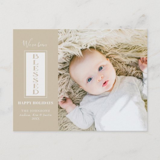 モダン賛美Tyopgrahy Holiday Photo ポストカード (正面)