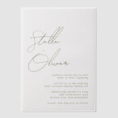 モダン賢書名結婚ズ ベラム紙招待状 (正面)