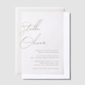 モダン賢書名結婚ズ ベラム紙招待状 (オフセット)