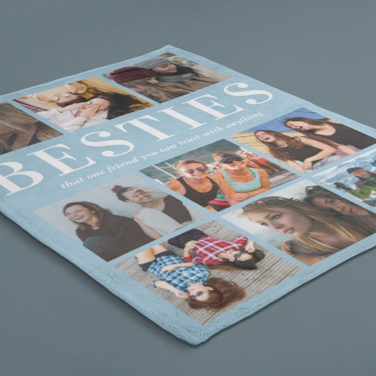 モダン贈り |友最高のだち青 フリースブランケット