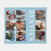 モダン贈り |友最高のだち青 フリースブランケット (正面(横))