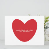モダン赤いハートカスタム文字写真バレンタインデー カード (スタンド正面)