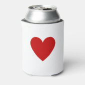 モダン赤いハートシンプルラブミニマルクラシックリスト 缶クーラー (缶裏面)